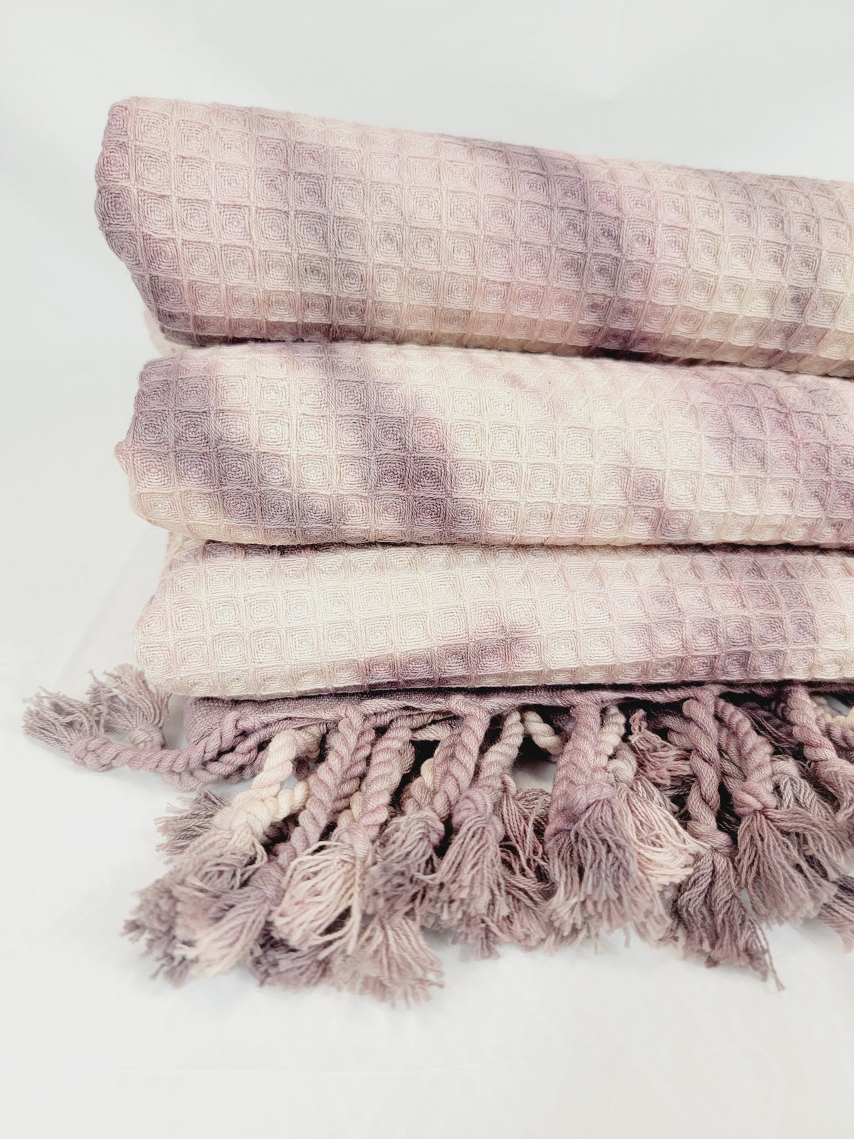 100% Cotton Throw 40 x 70 Hand Tie Dye Lightweight Home Decor Plum