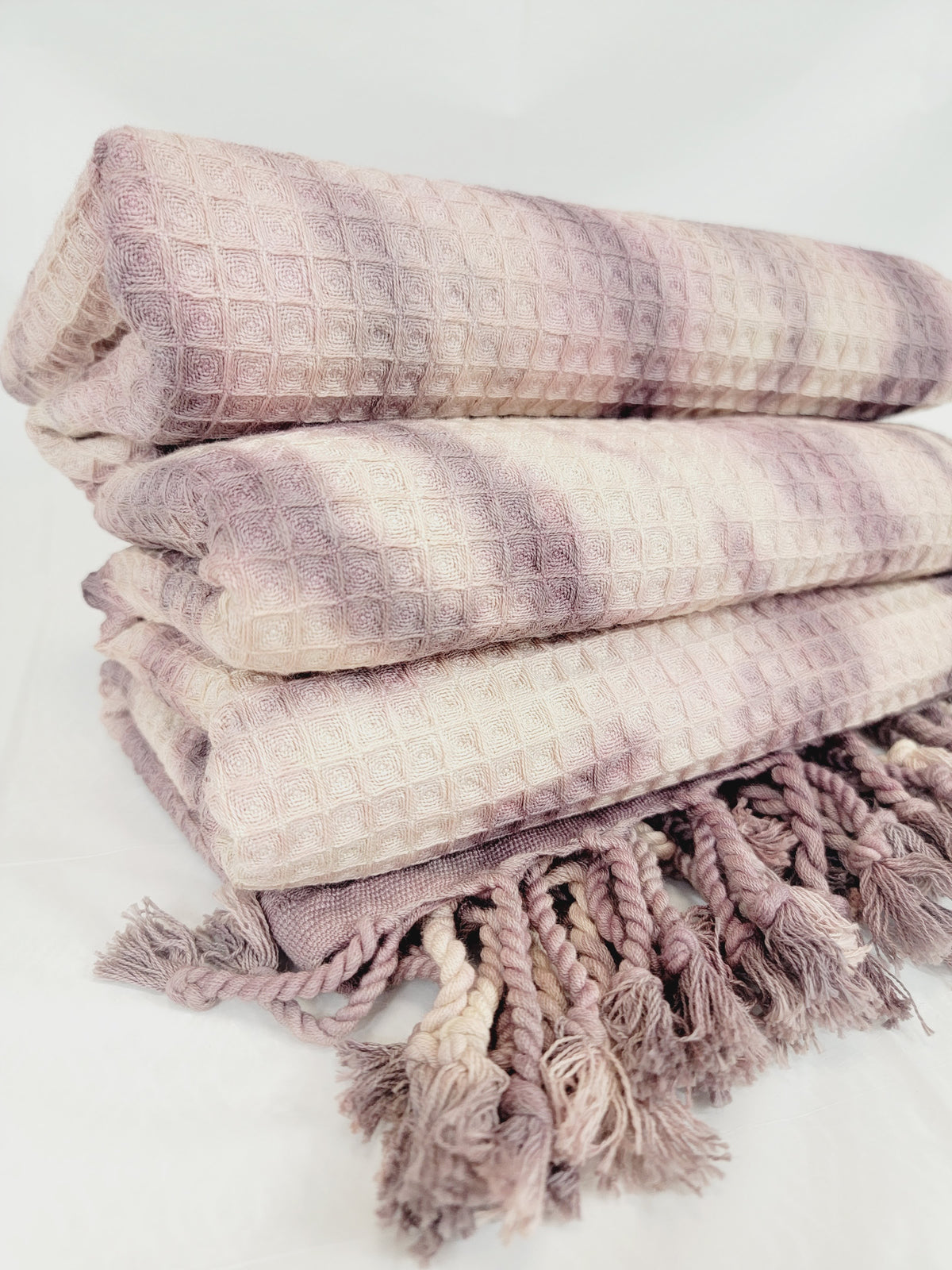 100% Cotton Throw 40 x 70 Hand Tie Dye Lightweight Home Decor Plum