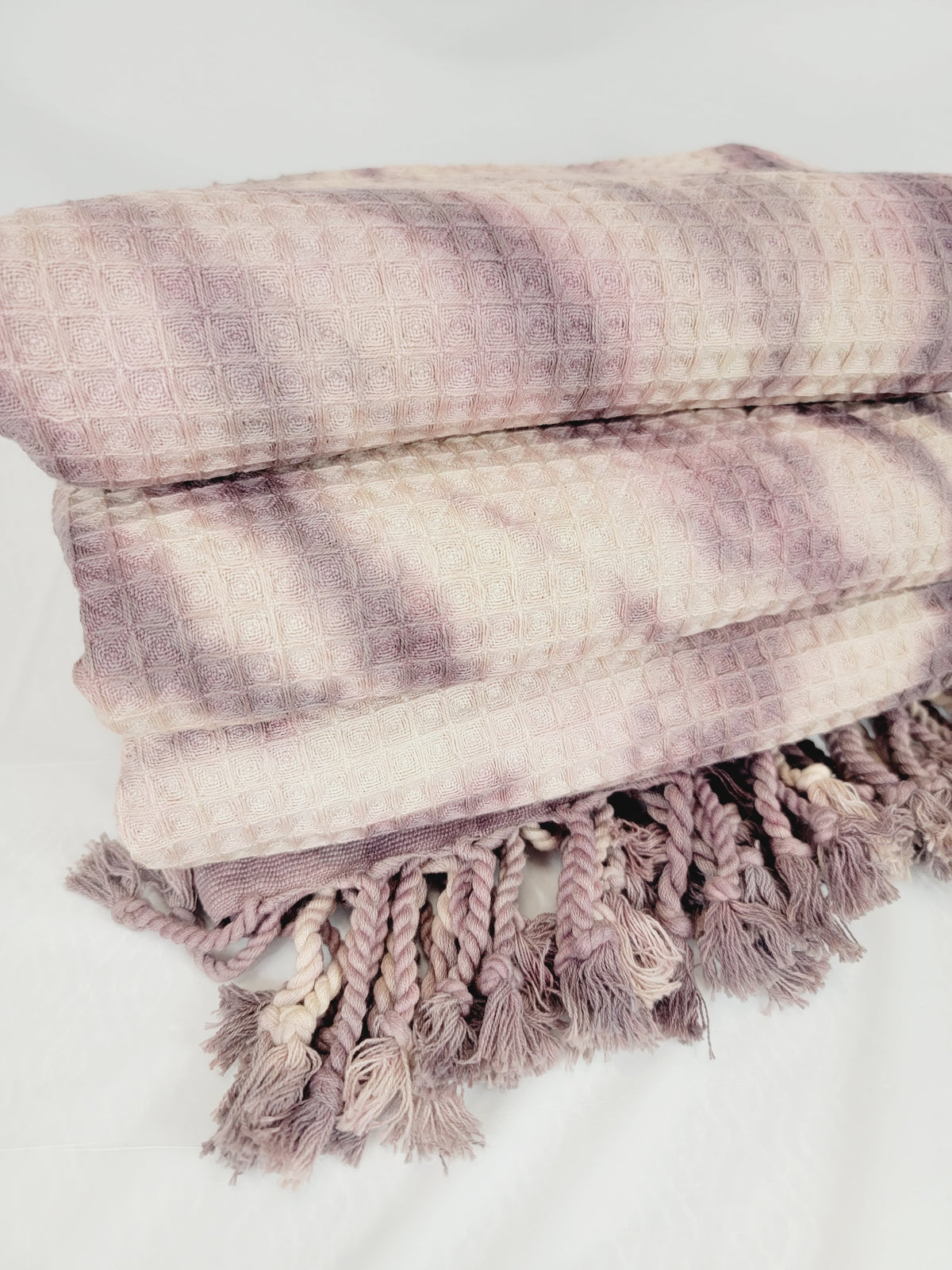 100% Cotton Throw 40 x 70 Hand Tie Dye Lightweight Home Decor Plum