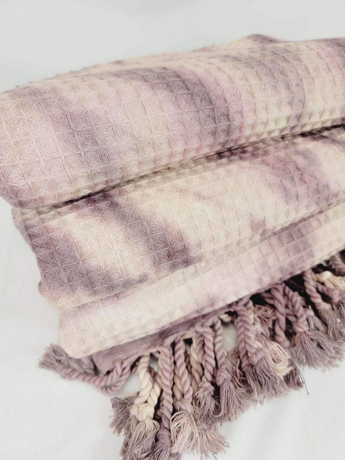 100% Cotton Throw 40 x 70 Hand Tie Dye Lightweight Home Decor Plum