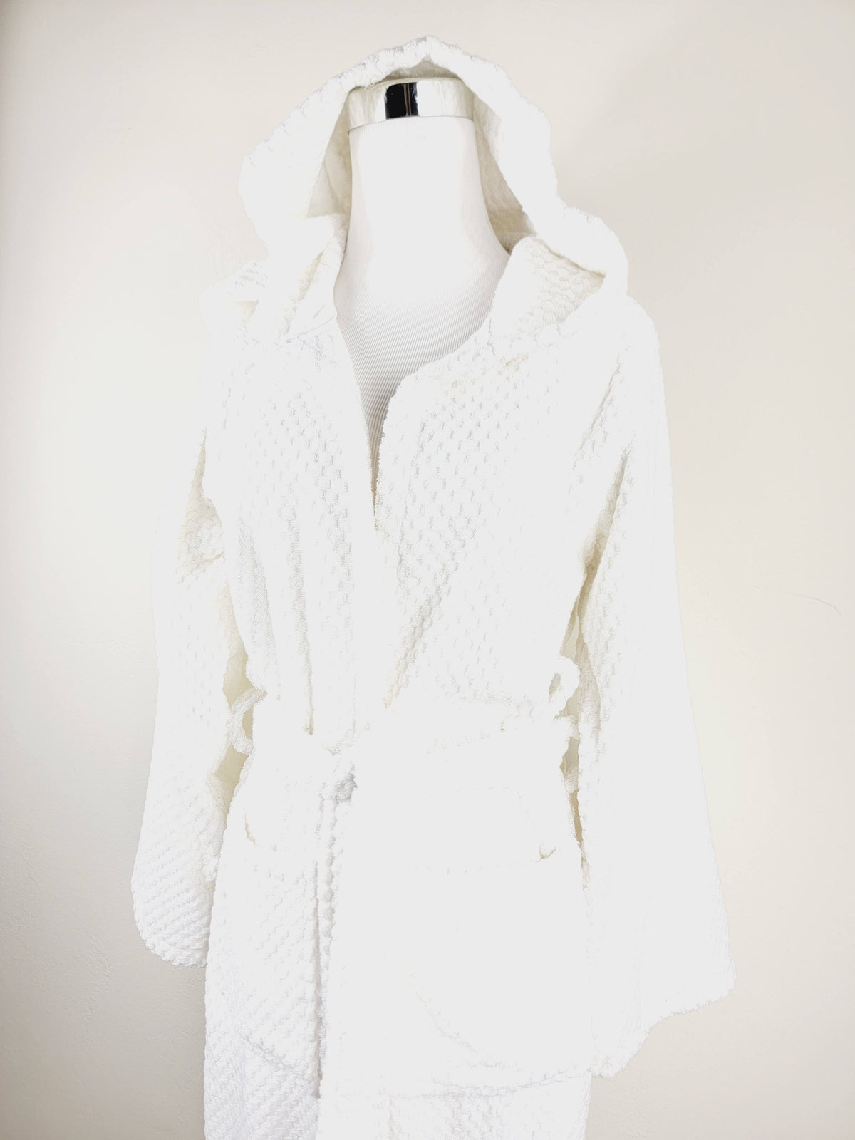 Peignoir unisexe, peignoir de plage, peignoir de spa avec poches, peignoir blanc à pompons