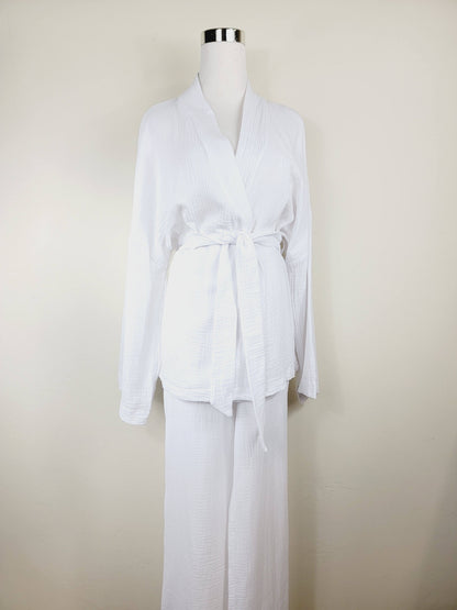 Ensemble respirant en mousseline pour femme, idéal au quotidien