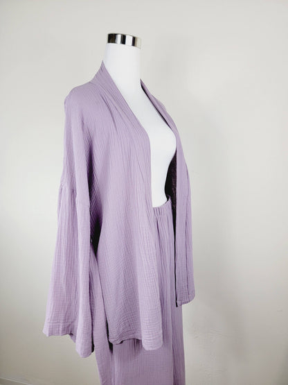 Breathable Muslin Set for Women, Versatile Everyday Wear, Lilac