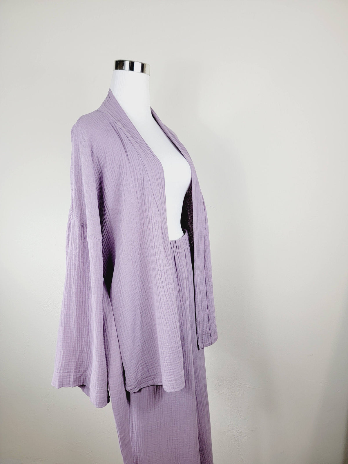 Breathable Muslin Set for Women, Versatile Everyday Wear, Lilac