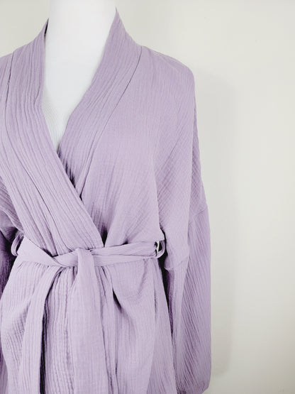 Breathable Muslin Set for Women, Versatile Everyday Wear, Lilac