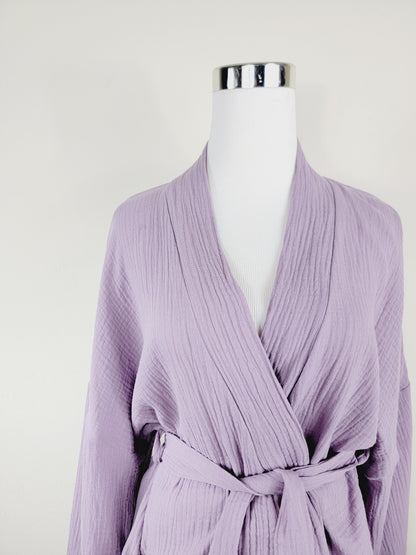 Breathable Muslin Set for Women, Versatile Everyday Wear, Lilac
