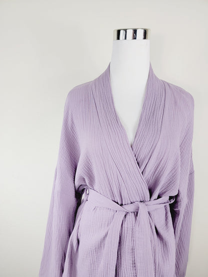 Breathable Muslin Set for Women, Versatile Everyday Wear, Lilac