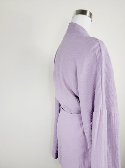 Breathable Muslin Set for Women, Versatile Everyday Wear, Lilac