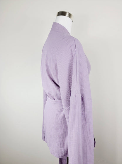 Breathable Muslin Set for Women, Versatile Everyday Wear, Lilac