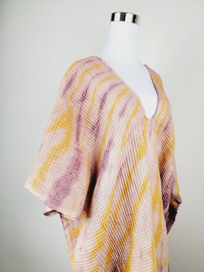 Paréo-serviette tout-aller taille unique – idéal pour la plage, prune/citron
