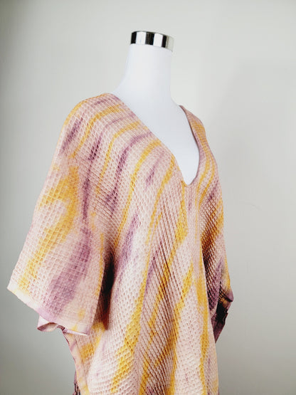 Paréo-serviette tout-aller taille unique – idéal pour la plage, prune/citron
