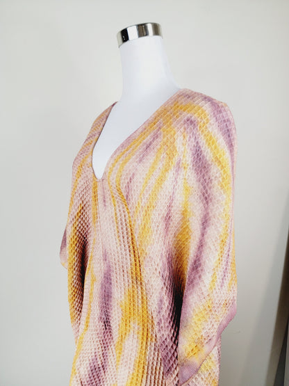Paréo-serviette tout-aller taille unique – idéal pour la plage, prune/citron
