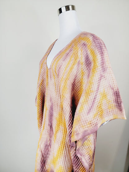 Paréo-serviette tout-aller taille unique – idéal pour la plage, prune/citron
