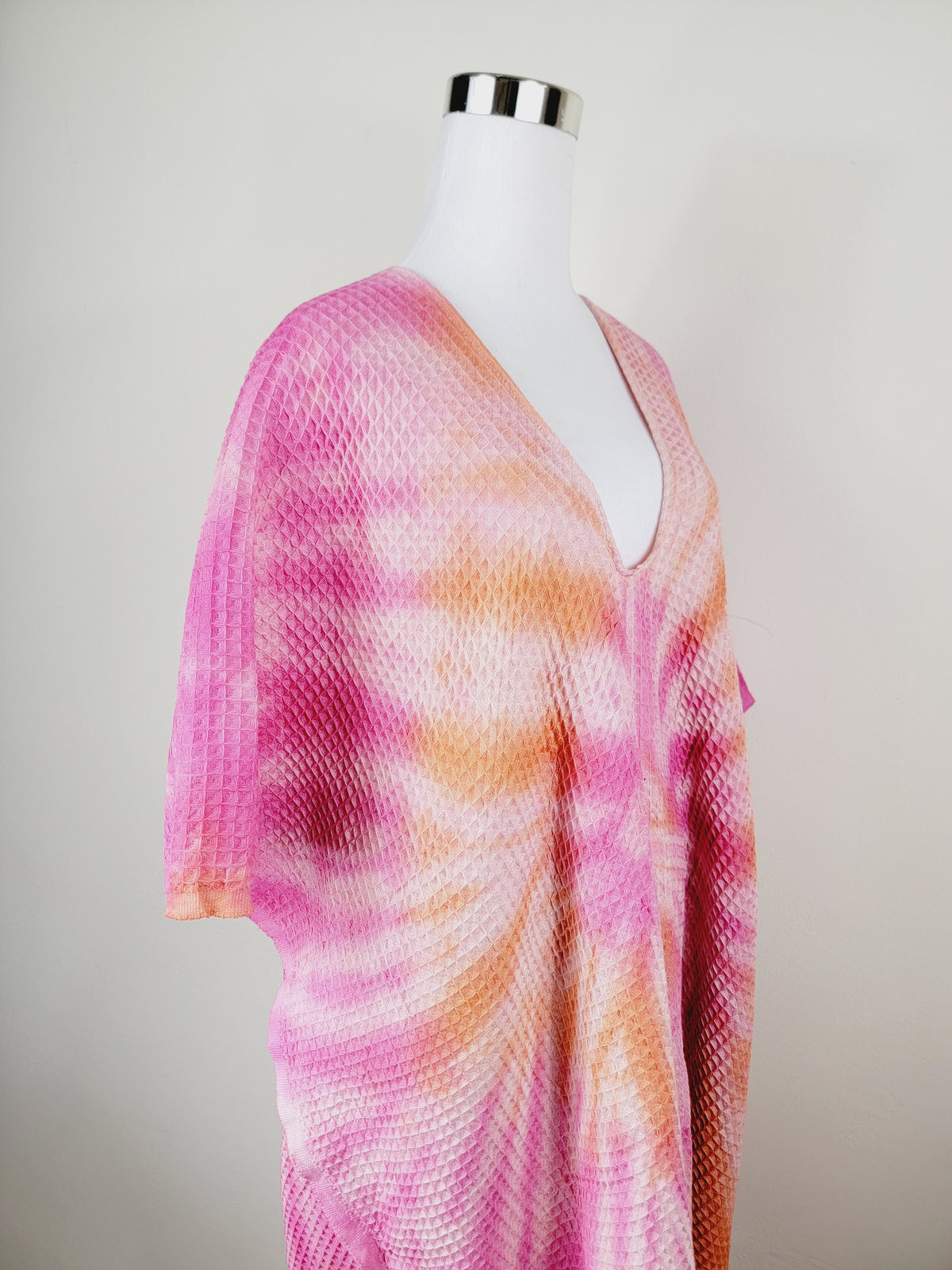 Paréo de plage taille unique – idéal pour la plage, orange/rose