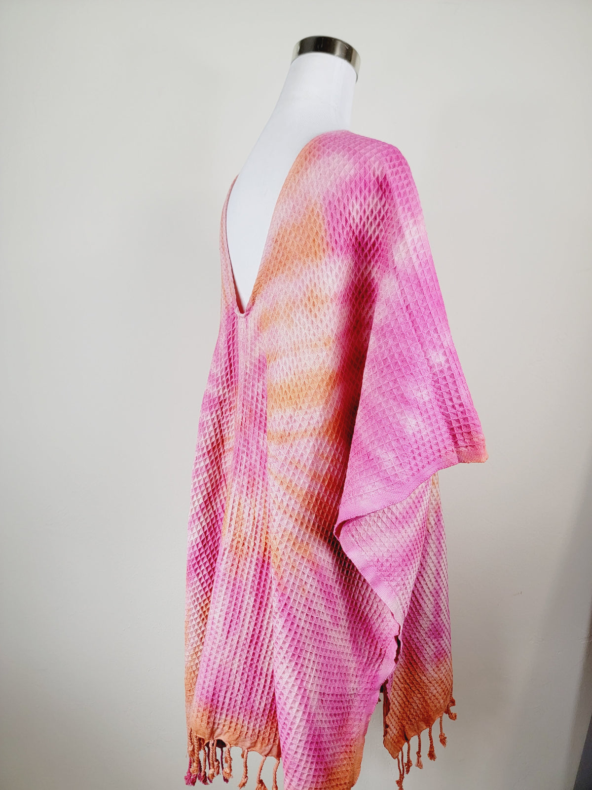 Paréo de plage taille unique – idéal pour la plage, orange/rose