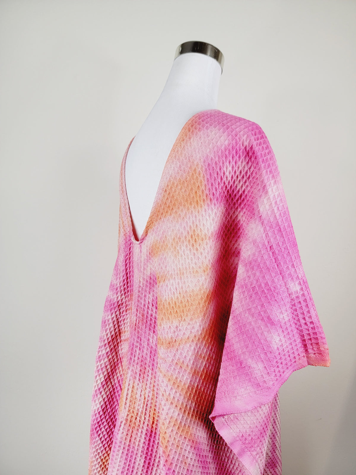 Paréo de plage taille unique – idéal pour la plage, orange/rose