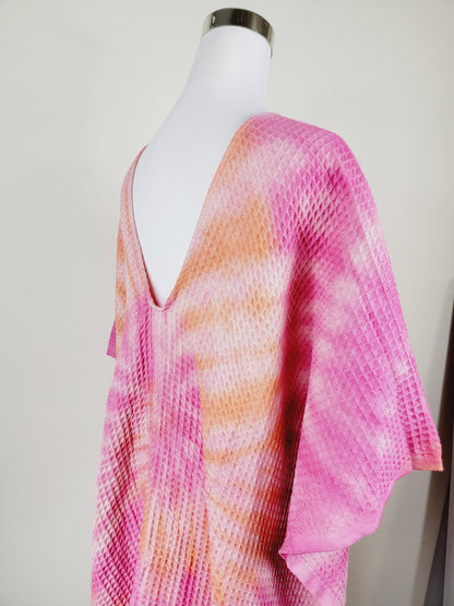 Paréo de plage taille unique – idéal pour la plage, orange/rose
