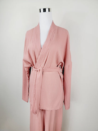 Breathable Muslin Set for Women, Versatile Everyday Wear , Blush