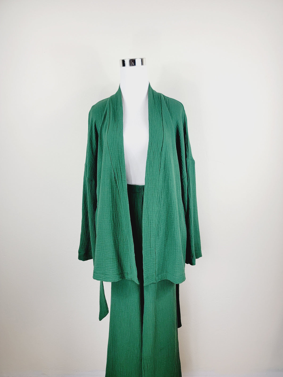 Breathable Muslin Set for Women, Versatile Everyday Wear , Green