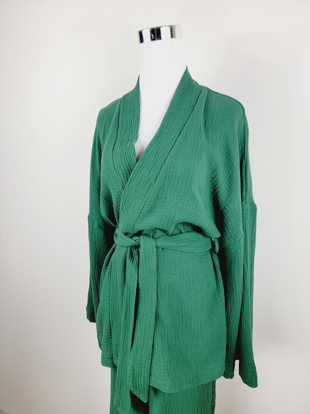 Breathable Muslin Set for Women, Versatile Everyday Wear , Green