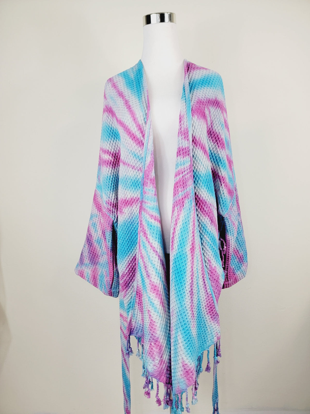 Peignoir unisexe en coton gaufré, robe de bain, de plage et de spa au tissage nid d'abeille, taille unique oversize