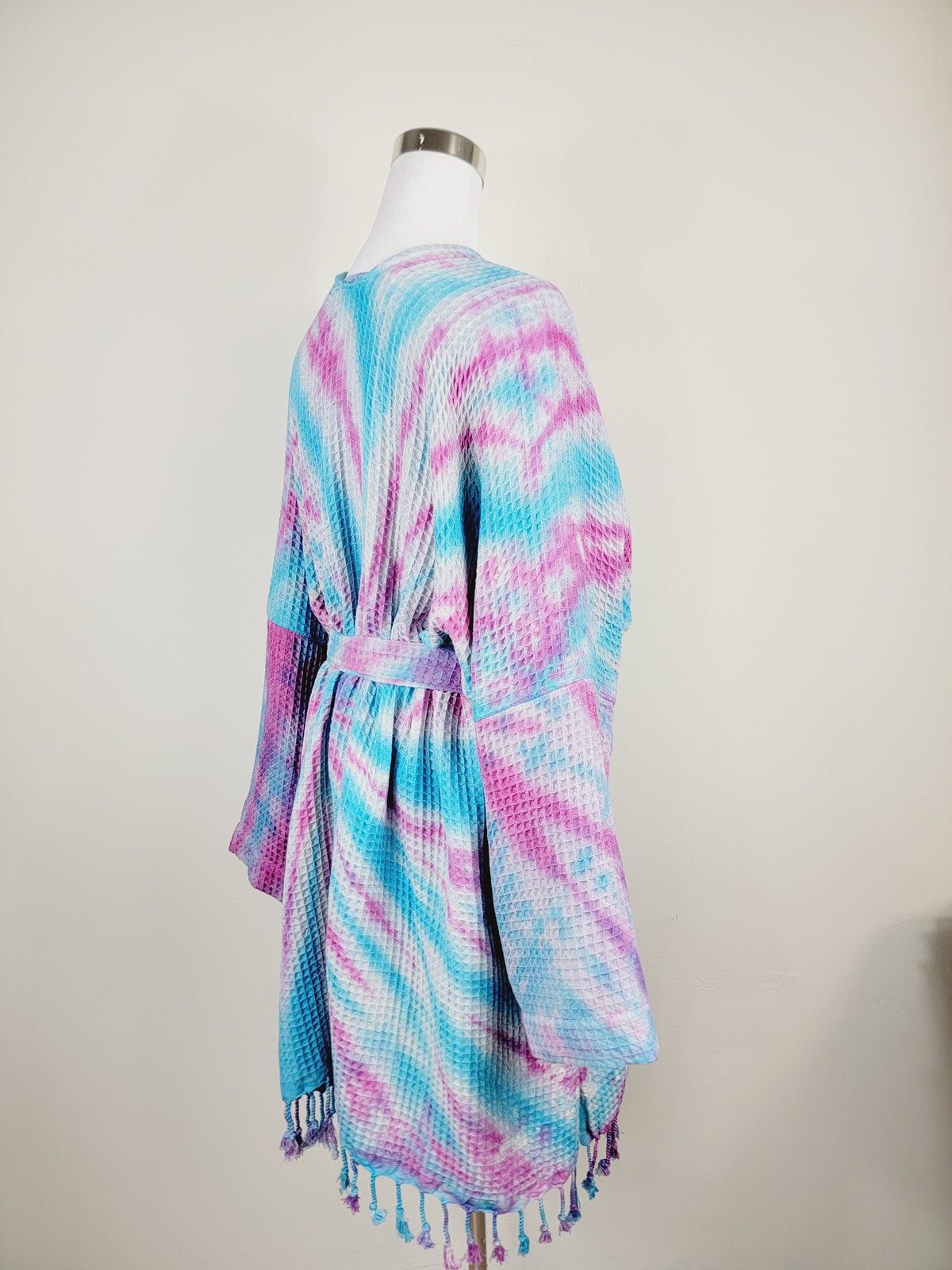Peignoir unisexe en coton gaufré, robe de bain, de plage et de spa au tissage nid d'abeille, taille unique oversize