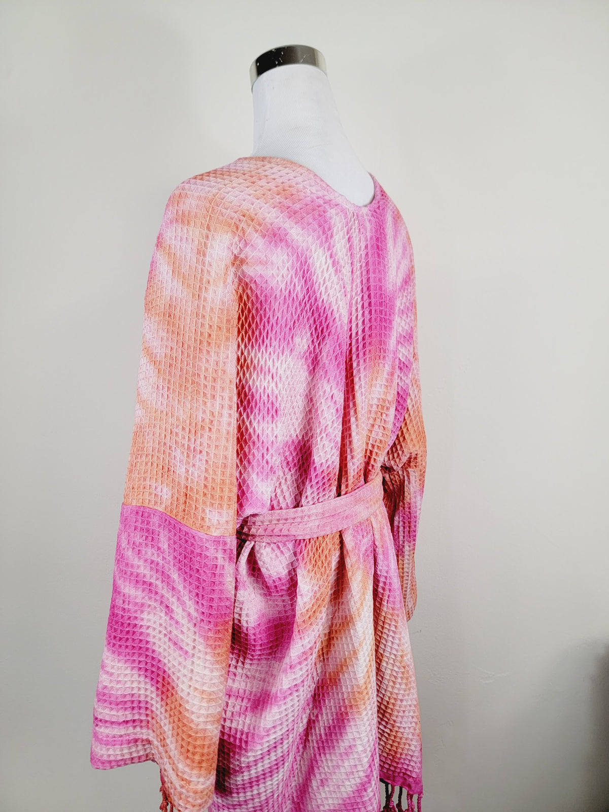 Peignoir unisexe en coton gaufré, peignoir à tissage nid d'abeille pour le bain, la plage et le spa, taille unique surdimensionnée