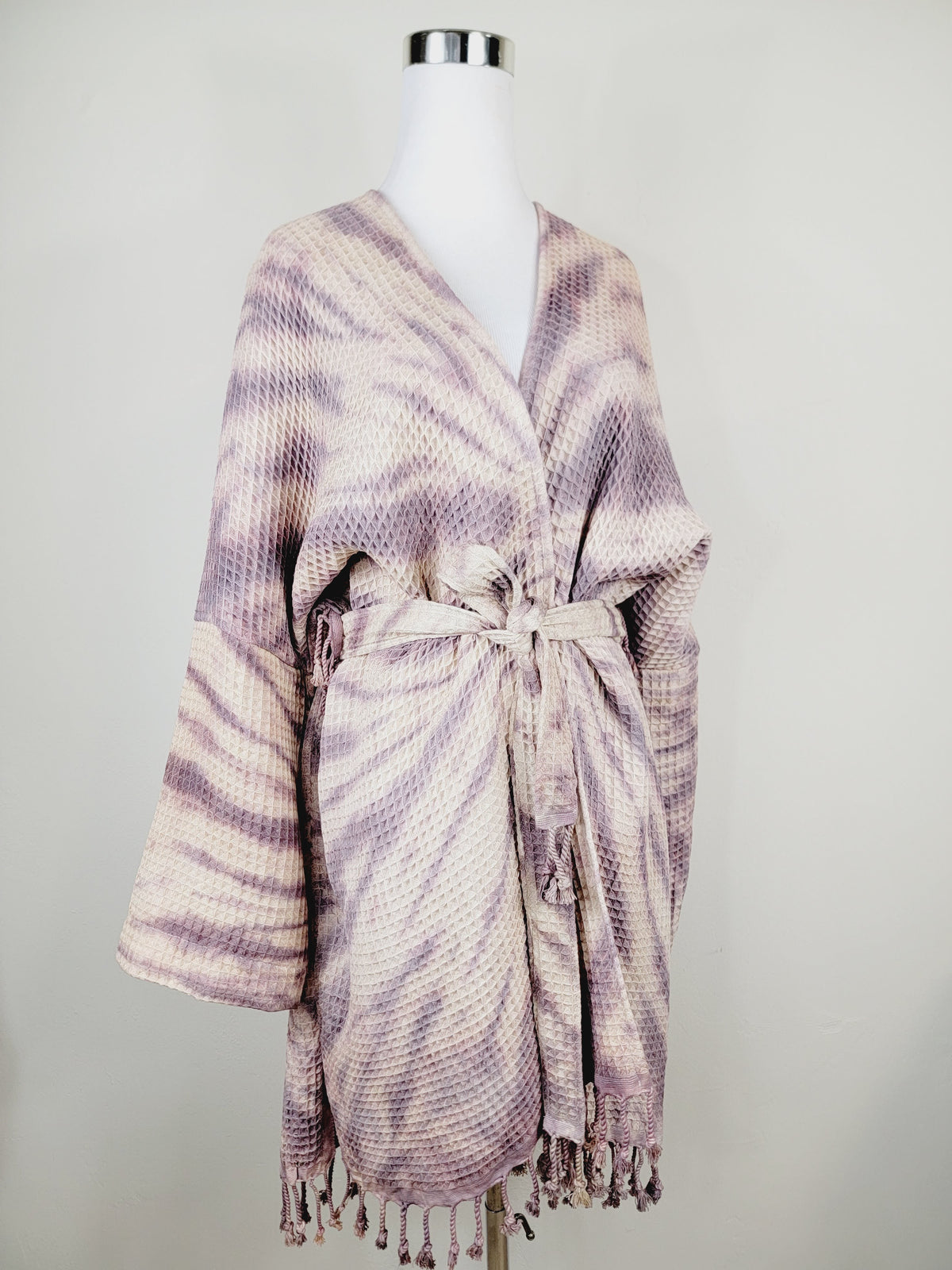 Unisex Cotton Waffle Robe, Honeycomb Weave Bath, Beach & Spa Robe, One Size Oversized