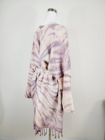 Unisex Cotton Waffle Robe, Honeycomb Weave Bath, Beach & Spa Robe, One Size Oversized