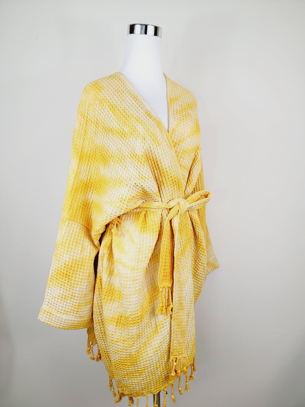 Unisex Cotton Waffle Robe, Honeycomb Weave Bath, Beach & Spa Robe, One Size Oversized