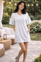 Jersey Dress Black short sleeve with pockets A line cut