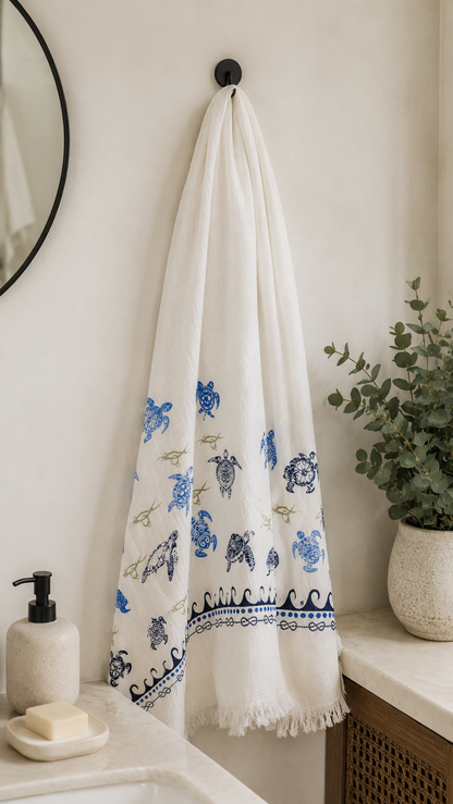 Serviette de bain, plage, piscine et spa à séchage rapide, douce, légère et surdimensionnée - Tortue
