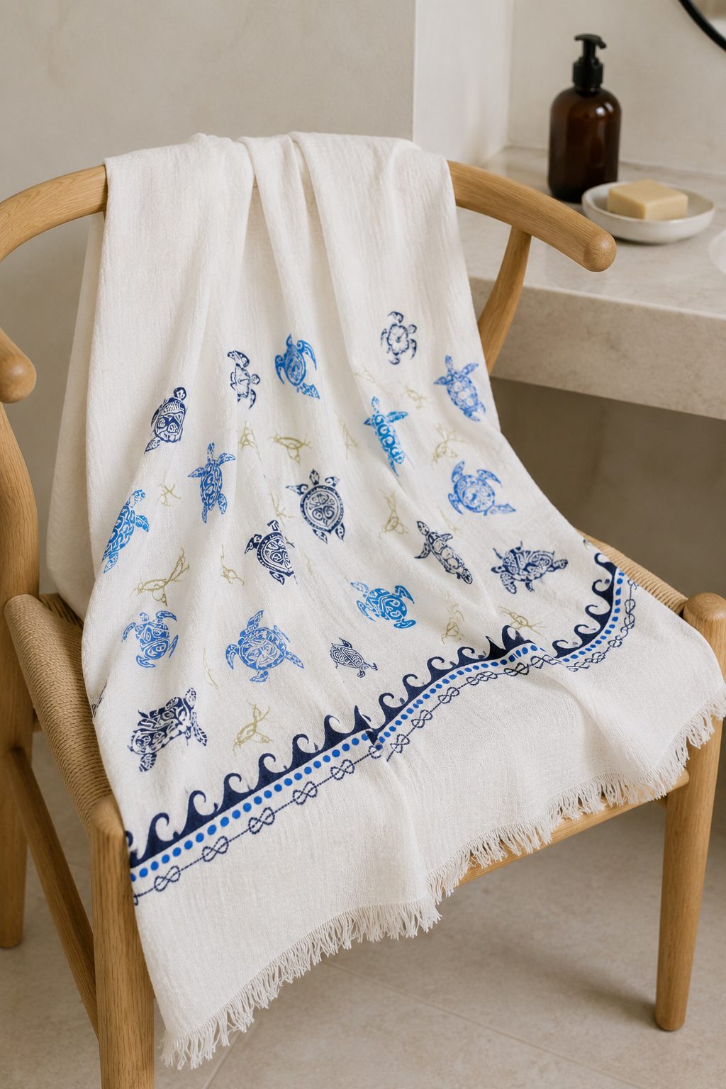 Serviette de bain, plage, piscine et spa à séchage rapide, douce, légère et surdimensionnée - Tortue