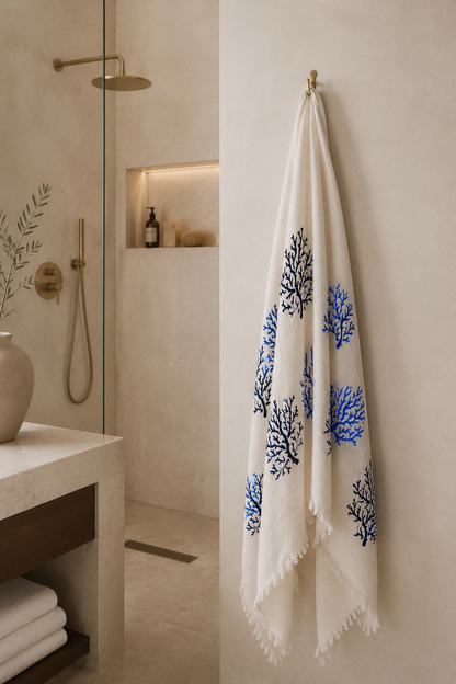 Serviette de plage, de piscine et de spa à séchage rapide, douce, légère et grand format, motif récif coralien