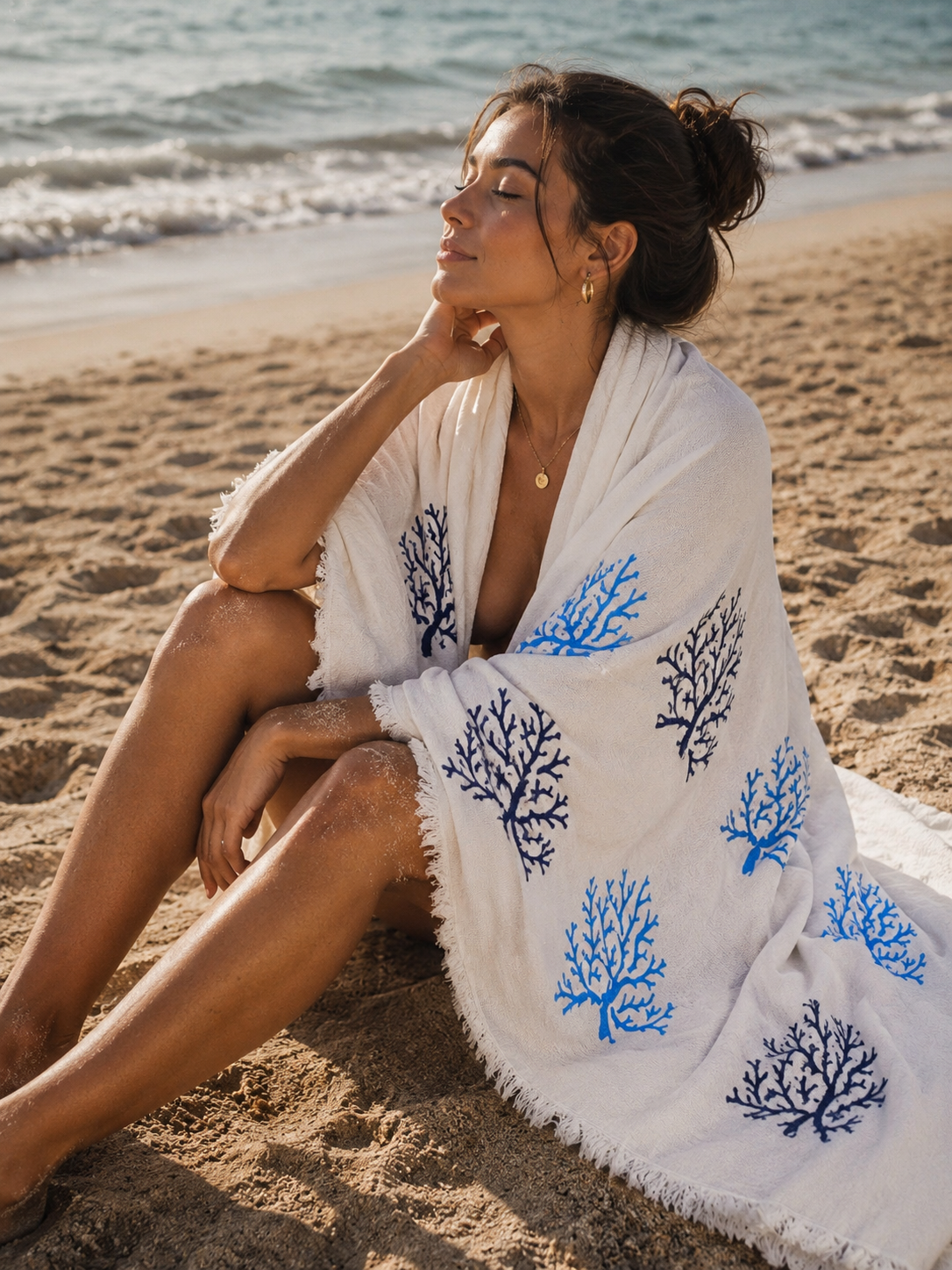 Serviette de plage, de piscine et de spa à séchage rapide, douce, légère et grand format, motif récif coralien