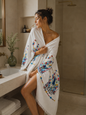 Serviette de bain, de plage, de piscine et de spa à séchage rapide, douce, légère et grand format, motif tulipe
