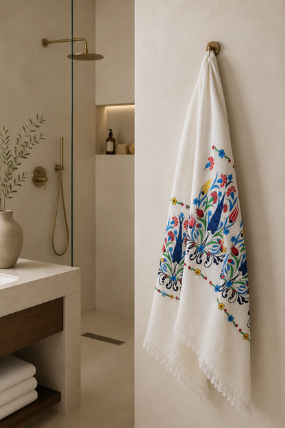 Serviette de bain, de plage, de piscine et de spa à séchage rapide, douce, légère et grand format, motif tulipe