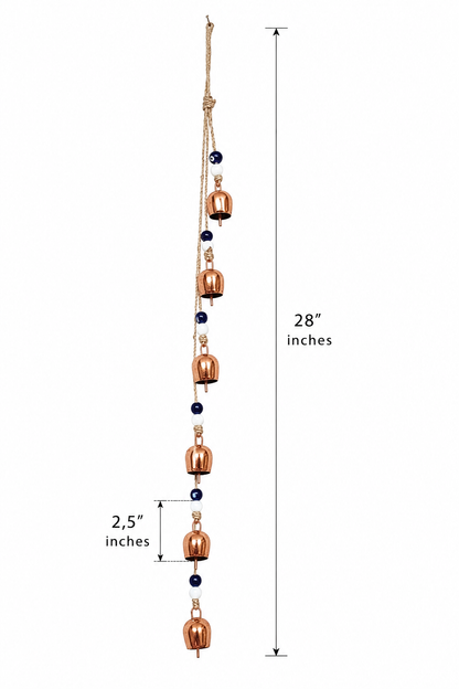 Carillon éolien en cuivre avec perles œil porte-bonheur, décoration de jardin d’extérieur