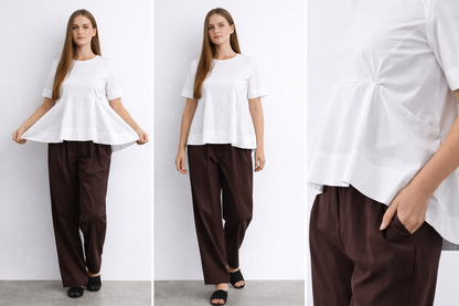 Womens Summer Short Sleeve Shirt Crew Neck Tops Casual Loose Blouse Premium Quality