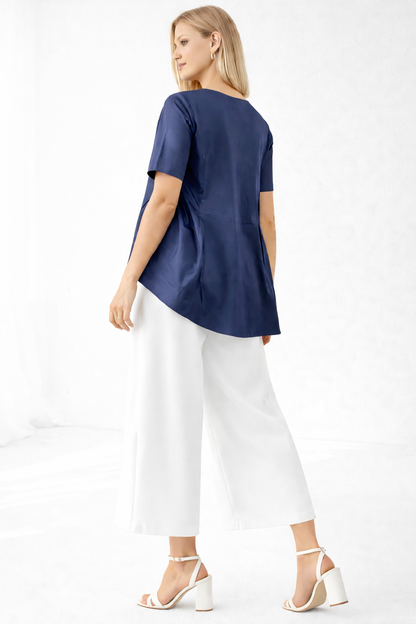 Womens Summer Short Sleeve Crew Neck Tops Casual Loose Blouse Premium Quality