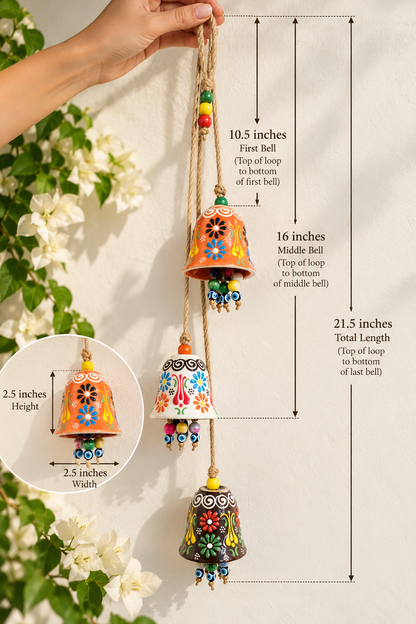 Carillon à vent en céramique turque faite main avec mauvais œil, décoration d'intérieur