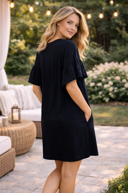 Vestido jersey corte holgado con bolsillos
