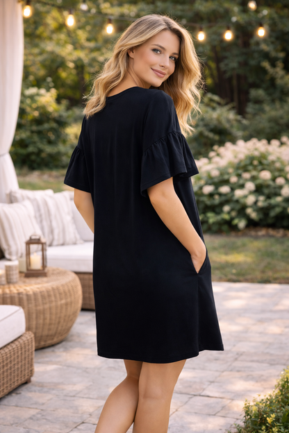 Vestido jersey corte holgado con bolsillos