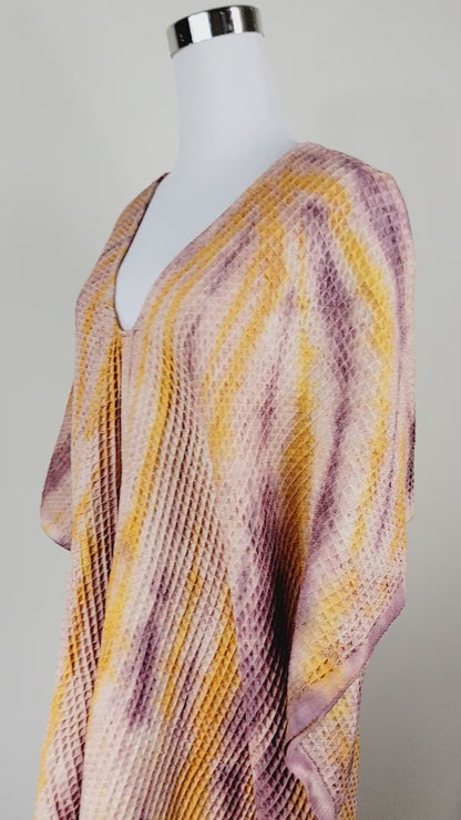 Paréo-serviette tout-aller taille unique – idéal pour la plage, prune/citron
