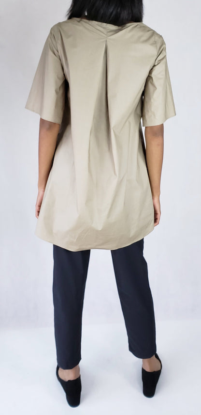 BLACK A-LINE COTTON DRESS - SHIRT - EEBRU