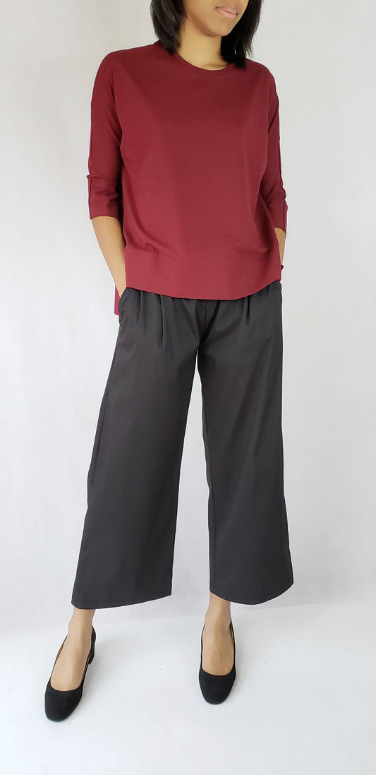 CULOTTES, ELASTICATED BELT TROUSERS WITH POCKETS - EEBRU