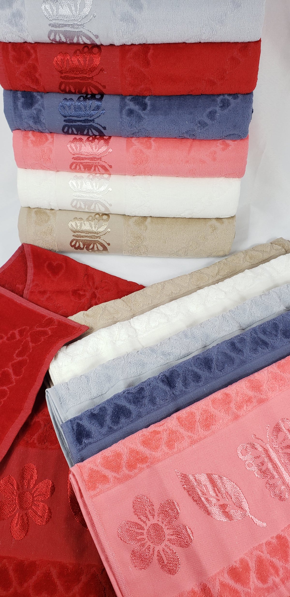 SERVIETTE VELOURS DE BAIN / POUR LES MAINS - Papillon beige