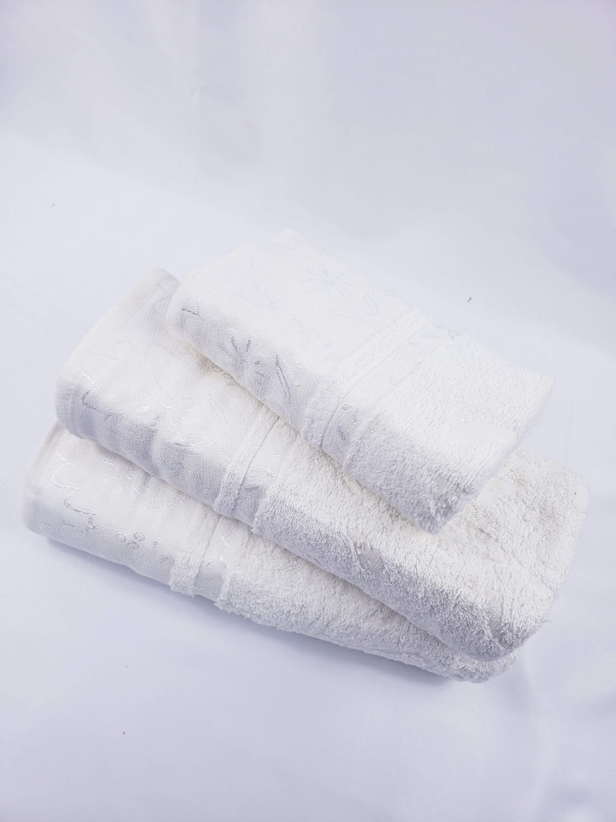 SERVIETTE DE BAIN / SERVIETTE POUR LES MAINS Qualité supérieure - BLANC VIOLET