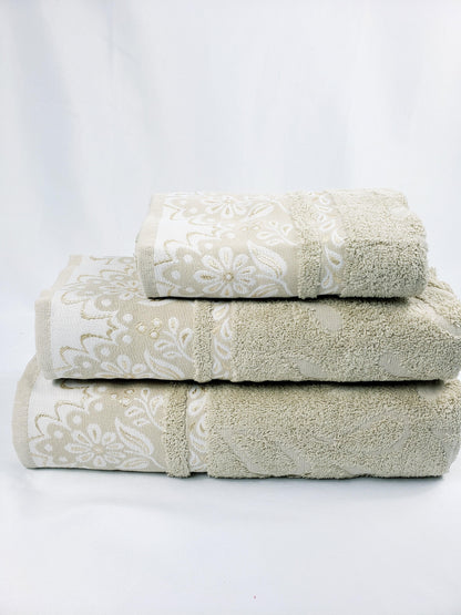 BATH / HAND TOWEL Premium Quality - BEIGE VIOLET