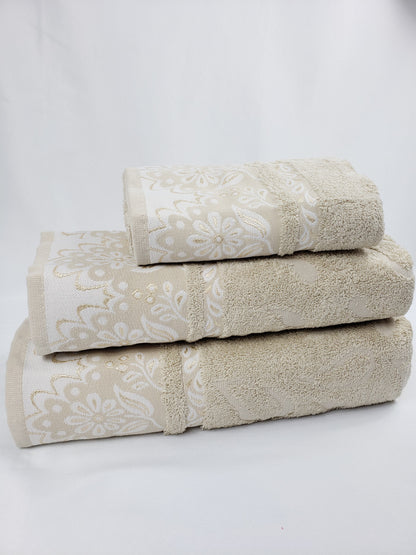 BATH / HAND TOWEL Premium Quality - BEIGE VIOLET